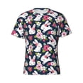 thumbnail image 4 of Qekee Rabbit And Rose Classic Fit T-Shirt Men's Shirt Men's Tight Short Sleeves for Exercise, Running, Mountaineering - Rabbit And Rose, 4 of 9