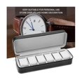 thumbnail image 2 of cajas para relojes con 6 ranuras, portátiles, con cremallera, para viaje, para guardar joyas (negro), color negro, 2 of 5