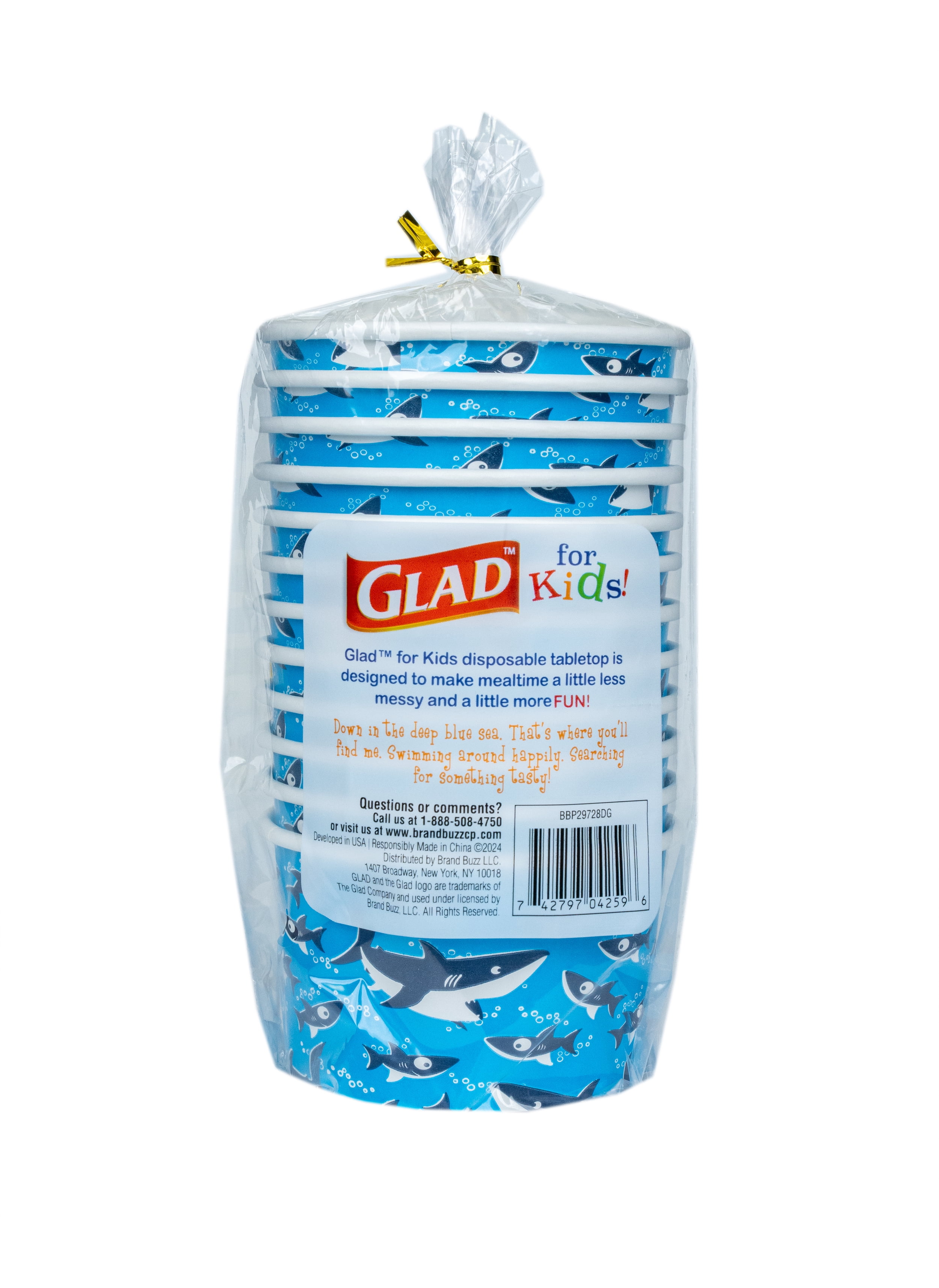 Glad For Kids 6oz Sharks Snack Bowls 12 ct