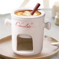 thumbnail image 4 of Fondue Mug Ceramic Chocolate Melting Fondue Mugs Red, 4 of 5