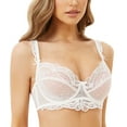 thumbnail image 5 of Guoeappa Women's Lace Bra Beauty Sheer Sexy Bra Non Padded Underwired Unlined Bra(White,32D), 5 of 7