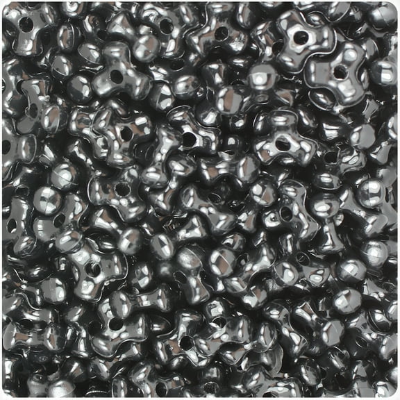 BeadTin Black Opaque 11mm TriBead Craft Beads (500pcs)