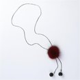 thumbnail image 4 of Elegante suéter de invierno cadena pompón adornos colgantes decoración de joyería para mujer rojo Yinane Collar de suéter cristalino, 4 of 8