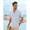 thumbnail image 3 of Camisa De Lino Hombre Caballero Moda Casual Italia, 3 of 8