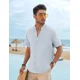 thumbnail image 3 of Camisa De Lino Hombre Caballero Moda Casual Italia, 3 of 8