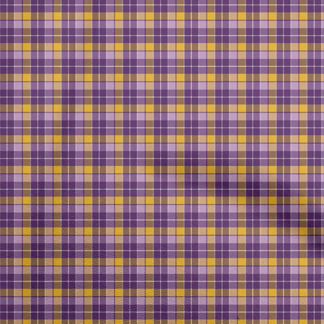 oneOone Cotton Poplin Purple Fabric Check Sewing Material Print Fabric By The Yard 56 Inch Wide