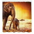 thumbnail image 3 of Ambesonne Zoo Shower Curtain, Wild Nature Animal Family Photo, 69"Wx70"L, Dark Orange and Orange, 3 of 4