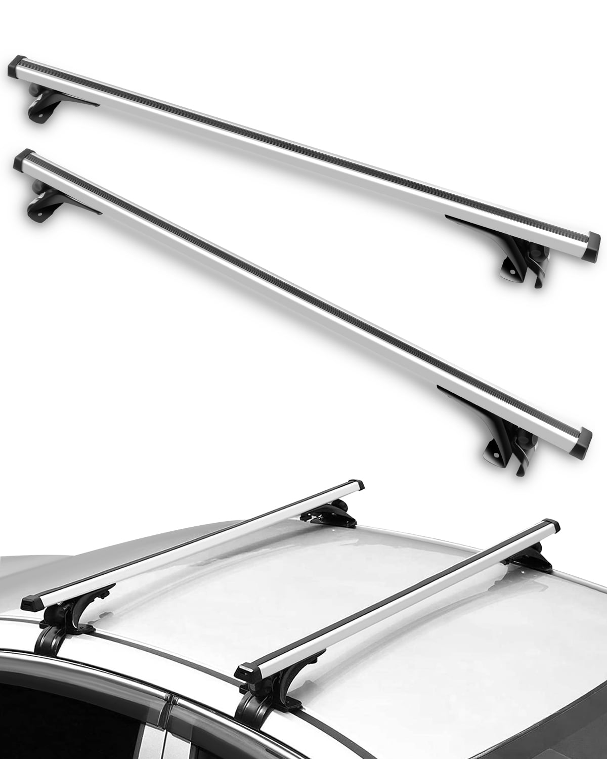 CCIYU Cargo Racks 48" Rooftop Luggage Canoe Kayak Carrier Rack Silver