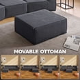 thumbnail image 4 of Meeyar Boneless Cloud Couch Modular Sectional Sofa, U Shaped with Chaise No Assembly Foam Couches for Living Room, Gray 5PCS, 4 of 9