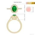 thumbnail image 4 of ANGARA Lab Grown 1.1 Ct Vintage Style Emerald & Diamond Scalloped Halo Ring for Women in 14K Yellow Gold (Size-8x6mm) | May Birthstone, Anniversary, Jewelry Gift for Women | Lab-Grown Emerald Ring, 4 of 6