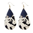 thumbnail image 2 of QIQUWOHUL New Cow Pattern Animal Leather Earrings Women Round Water Drop Leather Earrings Elegant Leather Pendant Earrings Women Jewelry, 2 of 4