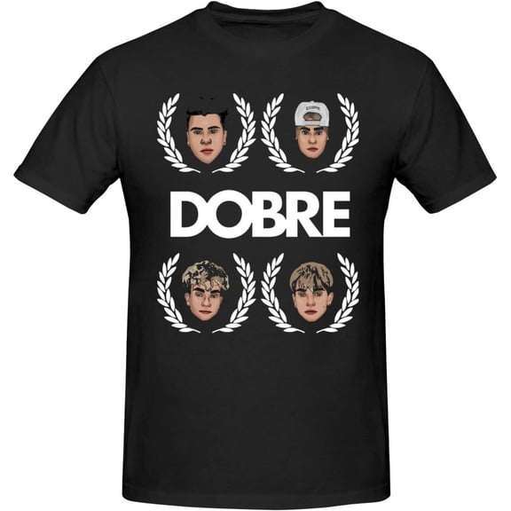 Dobre Music and Brothers Men's Classic Cotton T-Shirt for Men Classic Tee Black