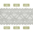 thumbnail image 3 of Uxcell 5.9 inch Wide Polyester Floral Pattern Lace Trim Ribbon for Sewing Making Light Gray 5 Yard, 3 of 7