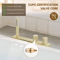 thumbnail image 6 of CASAINC 2 Handle Roman Bathroom Tub Faucet with Handheld Sprayer, Brushed Gold, 6 of 7