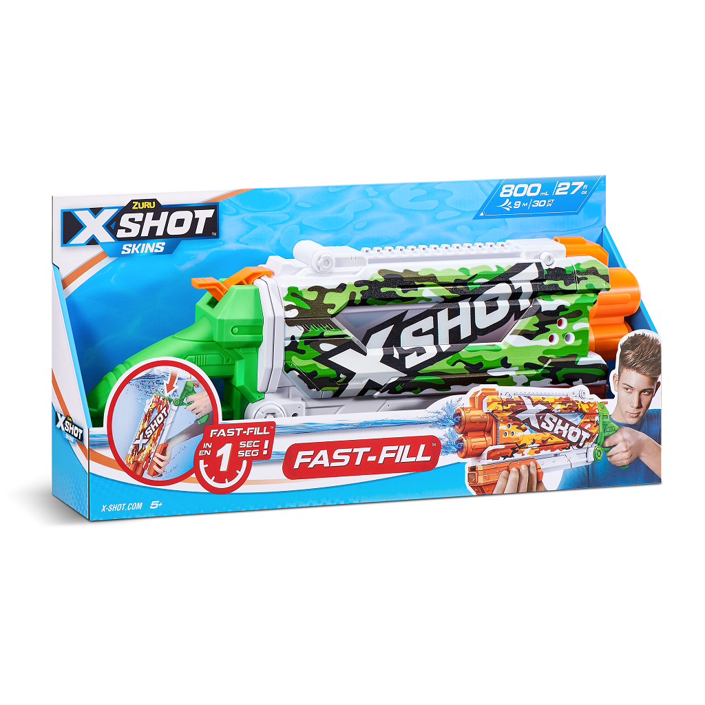 XSHOT Water Fast-Fill Skins Pump Action Water Blaster by ZURU,Outdoor Summer Toy, for Kids, Teens & Adults Ages 5+