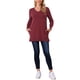 thumbnail image 2 of Suéter de otoño e invierno para mujer INSPIRE CHIC, suéter oversized de manga larga con cuello en V y bolsillos, túnica suelta de punto grueso, top S color rojo vino, 2 of 6