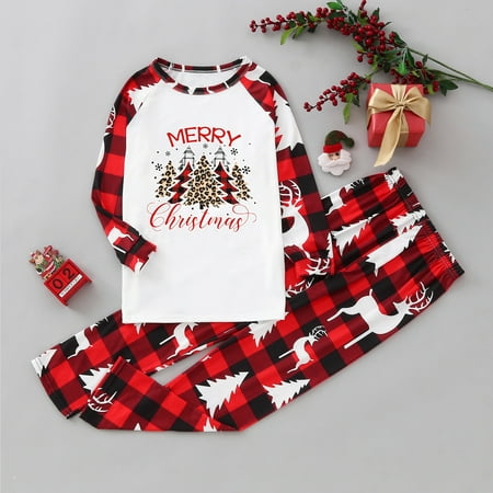 

Pxiakgy Matching Family Christmas Pajamas Set Children Kids Print Blouse Tops And Pants Family Pajamas Loungewear Sleepwear christmas gifts Multicolor 8-9Year