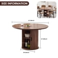 thumbnail image 3 of Round Dining Table with Two Layers of Storage Shelves. Wood Tea Desk, Flexible-opening Storage Door. Large storage space, Living Room or Kitchen, 3 of 15