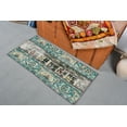 thumbnail image 4 of Patchwork Rug, Turkish Rug, Small Rug, Vintage Rug, Anatolian Rug, Rugs For Bathroom, 1.6x3.3 ft Green Rug, Entry Rug, Small Wool Rug, 13438, 4 of 10