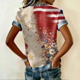 thumbnail image 4 of longantii 250 Anniversary Usa Shirt Women Relaxed Fit Independence Pullover Comfy Vneck Short Sleeves Tees 250 Years Of Freedom Flag Floral Summer Clothes Blue XL, 4 of 4