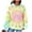 02 Multicolor, variant on Women's Tie Dye Hoodies Pullover Oversized Sweatshirt Trendy Casual 2025 Fall Winter Waffle Tunic Tops with Pocket