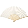 thumbnail image 4 of Oubit Ventilador de bambú Plegable Ventilador de Costillas de bambú Plegable Chino DIY Ventilador de Papel en Blanco decoración de Fiesta de Ducha de Boda(Blanquecino), 4 of 5