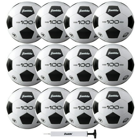 UPC: 0025725511891 | Franklin Sports Competition 100 12 Ball Pack with Pump – Deflated – Size 4