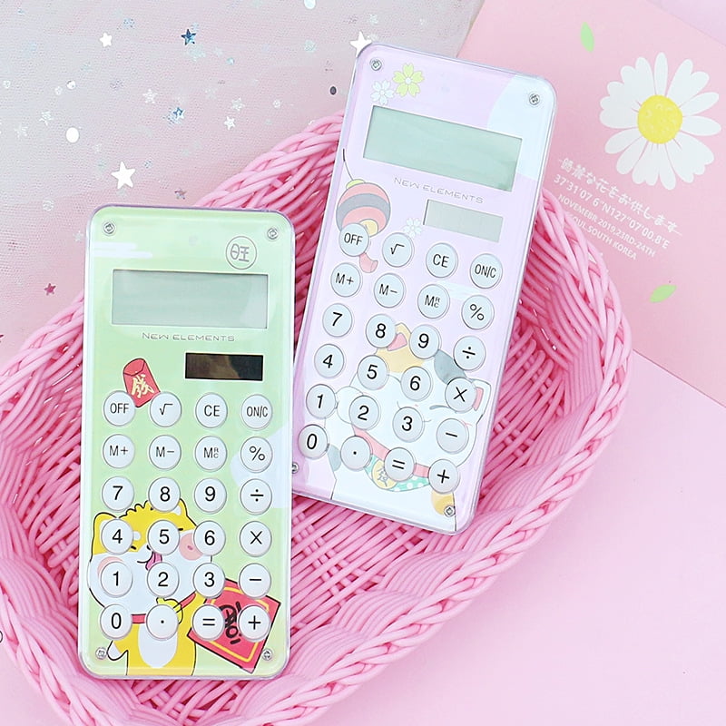 Mini 8-Digit Pocket Calculators Pink 