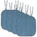 thumbnail image 3 of Sweet Home Collection Chair Cushion Memory Foam Pads With Ties Honeycomb Pattern Slip Non Skid Rubber Back Rounded Square 16"" X 16"" Seat Cover 4 Pack Aria Blue, 3 of 4
