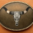 thumbnail image 7 of Tooled Silver Resin Bull Skull Wall Decor with Scrolls Design | Western Rustic Southwestern Home Accent | Faux Cow Skull Wall Art | Unique Animal Head Decor for Living Room or Ranch House 19.25" (L), 7 of 7