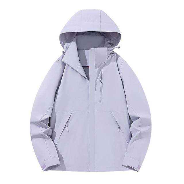 WRKEKC Reversible Hooded Windbreaker Women, Packable Lightweight Waterproof Zip Up Rain Jacket