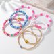 thumbnail image 2 of Conjunto de pulsera de cuentas planas elásticas multicapa sencillas europeas y americanas, pulsera de cuentas bohemias retro, 2 of 6