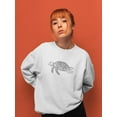 thumbnail image 2 of Cartoon Tortoise Lineart Sweatshirt Women -Image by Shutterstock, Female 4X-Large, 2 of 4
