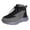 Grey, variant on XIMIN Women Platform High Top Leather High Top Waterproof Industry Construction Sneakers Comfortable Lace Up Casual Fashion Athletic Shoes Everyday Wear