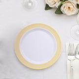 Efavormart 10 Pack White Plastic Dessert Appetizer Plates With Beige ...
