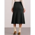 thumbnail image 3 of DARING DIVA Women's High Waist Fall Stretchy Fishtail Cable Knit Midi Skirts S Black, 3 of 6