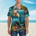 thumbnail image 4 of Daiia Vintage Pickup Sunflower Dog Hawaiian Shirt for Men Gentle Cotton Regular Short Sleeve Casual-XX-Large, 4 of 9