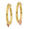 thumbnail image 2 of FB Jewels 14K Yellow & Rose Gold Heart Hoop Earrings, 2 of 3