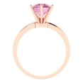 thumbnail image 4 of Clara Pucci 14K Rose Gold Solid Gold Pink Solitaire Anniversary Ring for Women - 2 cttw Round Cut, 4 of 8