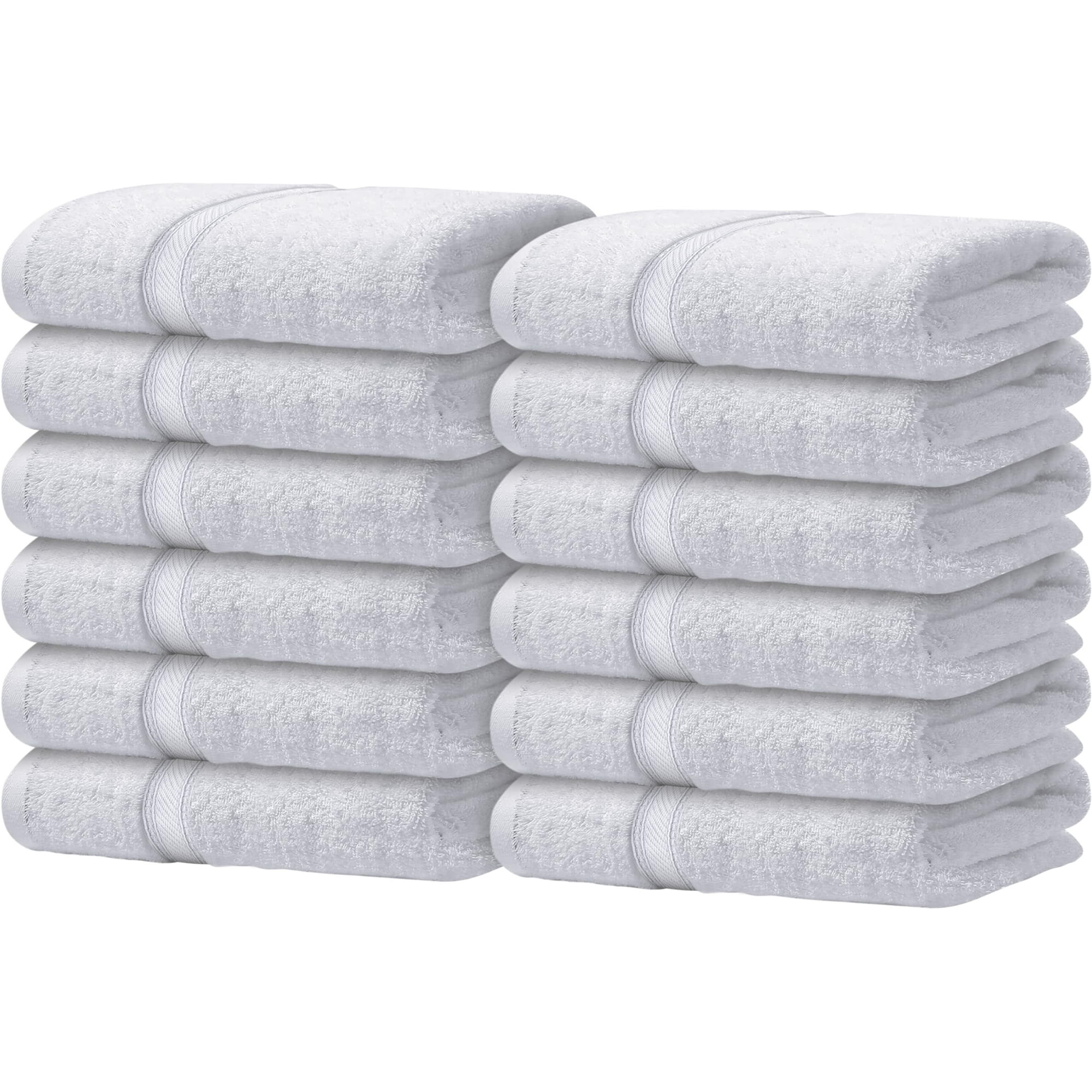 Canadian Linen 12 Pack Luxury Everest Washcloths12 x12 100 Soft Absorbent Premium Cotton Face Cloths Lightweight Fast Dry Face Towel Set for Home Bathroom Hotel Spa Salon Gym Pool White Walmart