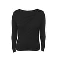 thumbnail image 4 of Long Sleeve Shirts for Women Long Sleeve Pleated V Neck Rib Knit Slim Fit Shirts Basic Tops 2025 Casual T Shirt Going Out Workout Outfits Womens Fashion Top Shirts, 4 of 6