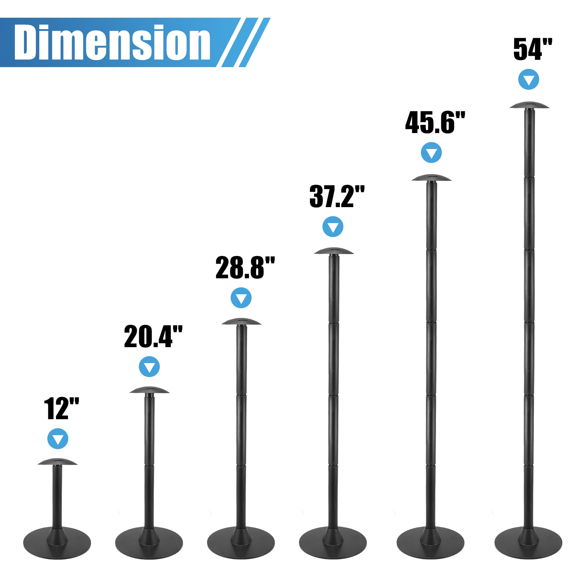 Unique Bargains Boat Cover Support Pole Adjustable from 12" to 54" 6-Stage Exten