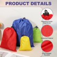 thumbnail image 3 of 5Pcs 210D Polyester Drawstring Bag with Toggle, 10 x 12 Inch Waterproof Travel Storage Foldable Stuff Sack Cinch for Gym Hiking Yoga Clothes Organizer, Red, 3 of 5