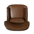thumbnail image 5 of Noble House Hyrum Upholstered Accent Chair with Nailhead Trim, Cognac Brown and Dark Brown, 5 of 8