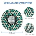 thumbnail image 3 of Shower Caps,Leopard Pattern with Green and Black Spots Waterproof Shower Cap for Women 4 Pieces,Double Reusable Hair Cover for Shower PEVA Elastic Stretch Hem, 3 of 7