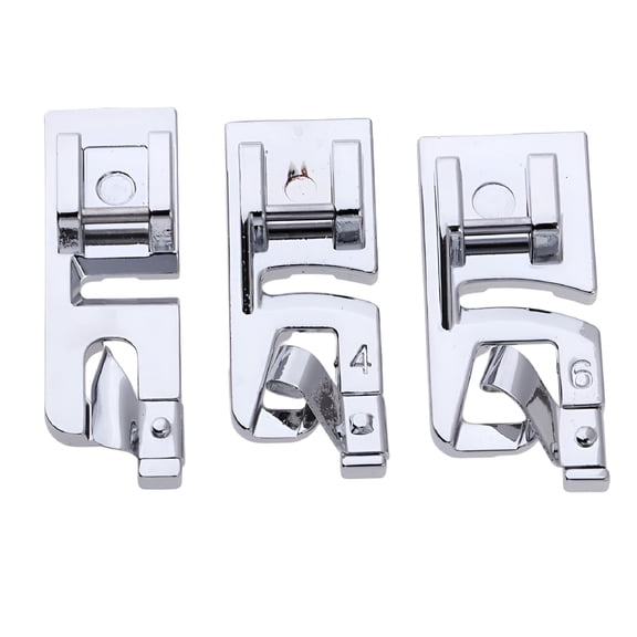 FACEGA 3 Sizes Domestic Sewing Machine Foot Presser Rolled Hem Feet Set