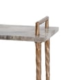 thumbnail image 2 of 22 Inch Accent Table, Agate Stone Top, Modern, Sleek Metal Frame, Bronze, 2 of 5