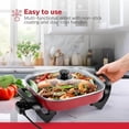 thumbnail image 2 of Sartén eléctrica Holstein Housewares de 30 cm - 1400 W con control de temperatura ajustable, revestimiento antiadherente sin PFOA, asas frías al tacto, olla multifunción, color rojo, 2 of 5
