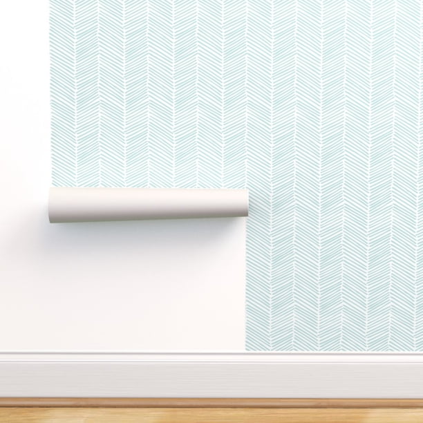 Peel-and-Stick Removable Wallpaper Chevron Zigzag Arrow Mint Green