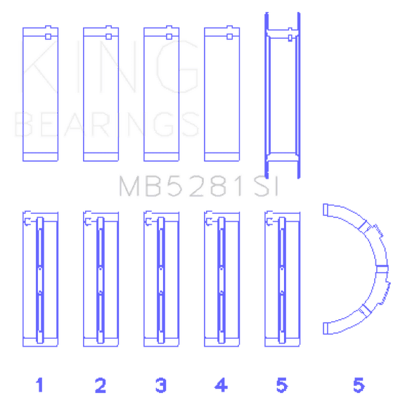 King Ford 281CI 4.6L V8 (Size  0.5) Main Bearing Set Fits select: 1997-2003,2009-2010 FORD F150